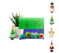 DIY Christmas Craft Kit - Santa Snowman an-Gel Tree Button Art Ornaments for Kids to Make, Fun Holiday Activity for Family Classroom, Stocking Stuffer Gift Fillers (Christmas Tree)
