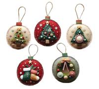 DIY Christmas Felt Patch Kit - Pre-Cut Felt Sheets Craft Set, Beginner-Friendly, for Handmade Xmas Ornaments/Home Decor, Holiday Family Fun Kit for DIY Lovers (F)