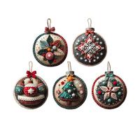 DIY Christmas Felt Patch Kit, with Soft Non-Woven Material, 10x10x3cm, Felt Christmas Ornaments, Handmade Holiday Decorations, Easy-Cut Pattern Design, for Embroidery, Decorating, Crafting, Winter