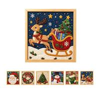 DIY Christmas Kinusaiga Fabric Art Kit, Quilt Design Wall Mosaic Craft (E)