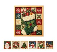 DIY Christmas Kinusaiga Fabric Art Kit, Quilt Design Wall Mosaic Craft (F)