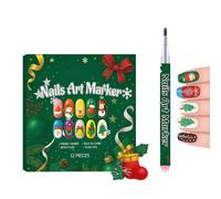DIY Christmas Nail Art Pen - Water-Based, Easy To Use, Fine Tip For Detailing & Coloring