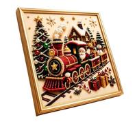 DIY Christmas Pearl Diamond Painting Art Kit with Frame,Christmas Pearl Beads Art Craft for Adults Beginner,Gemstone Diamond Dots Beads for Home Wall Decor,DIY Craft Set for Home Wall Decoration