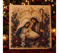 DIY Christmas Pearl Diamond Painting Art Kit with Frame for Adults，Jesus | Pre-Printed Canvas, Reusable Pearl Beads, Beginner Friendly DIY Craft, 20×20cm Framed Artwork, Christmas Gift Idea For Her