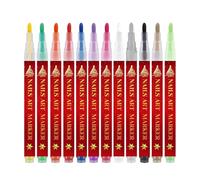 DIY Christmas Pens - Fine Tip, Long-Lasting Color & Quick Dry Formula Use | Set Of 12 Vibrant Colors For Doodling, Drawing & 3D Nail Designs | Perfect Festive Manicures