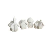 DIY Christmas Pottery Houses Painting Kit, 6 Colours with Brush, Winter Cabin Decorations,3cm Tall,Plaster of Paris,Ready to Paint Pottery,Christmas Diorama Scene,Things to Paint,Festive Pottery