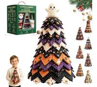 DIY Christmas Quilted Fabric Tree Kit, Handmade Tabletop Tree Decor (Gtype)