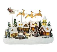 DIY Christmas Town Scene Model with Music and LED Lights, Featuring Elks and Sleigh, Perfect for Festive Atmosphere