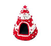 Diy Christmas Tree Cat Bed, Handmade Warm Anti-static Cat Cave,Red | Christmas Tree House Cat Hut For Indoor Cats, Indoor Kittens Felt Nest Cats Hideaway, For Fall Winter Holiday Home Decor