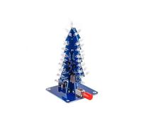 DIY Christmas Tree Kit, Electronic Christmas Tree Kit with Multi-Color LEDs & Display Case Soldering Practice for Beginners, STEM Tech (USB Powered/Model HU-006)