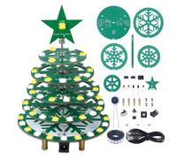 DIY Christmas Tree Kit, PEMENOL SMD Soldering Practice Project Kit 73 Pcs RGB LEDs with 7 Types of Light Effects Music for Christmas Decoration STEM Education Electronics Learning