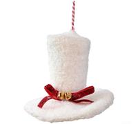 DIY Christmas Tree Ornaments Hanging Decorations Small Drum and Hat Made from Foam and Cloth for Holiday Tree and Window Displays (C)