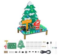 DIY Christmas Tree Soldering Kit- Santa Xmas Tree Soldering Project Kit with RGB LED & Music | DIY Electronic Soldering Practice Kit for Teens & Adults & Students | Perfect Present for Xmas
