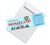 DIY Christmas/Wintery Destination Travel Ticket Card Personalized Holiday, Surprise, Birthday Travel Destination Greeting Card Celebration Ticket (1 Pack) (Design 1 (1 Pack))