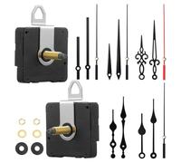 DIY Clock Making Essentials Set of Two Silent Movements and Five Stylish Pointer Designs (A)