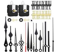 DIY Clock Movement Kit with Silent Function and 5 Different Pairs of Hands, Includes Long and Short Shafts for Clock Repair and Assembly (A)