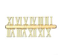 DIY Clock Numerals Kit Including Arabic Number and Roman Number Digital Clock Numbers for Design Replacement Repairing Clock Accessories (Gold Roman)