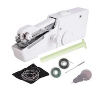 DIY Clothes Needlework Sewing Hand Machine Mini Electric Portable Quick Repair Simple And Quick Sewing(White A)