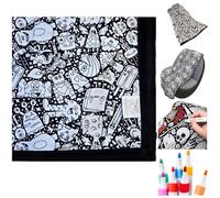 DIY Coloring Blanket, 24 Markers Soft Cozy Throw Blanket, Washable Color Your Own Blanket, Fuzzy Velvet Creative Personalized Art Project, Cozy Home Decor Ideal for Holiday Arts (C, 127 * 153cm)