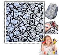 DIY Coloring Blanket, 50x60 Inch Creative Art Custom Dyed Fabric Blanket, Color Your Own Blankets,Washable Fabric for Re-Coloring, Soft Cozy Fleece Drawing Throw Bedroom Decor (L)