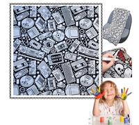 DIY Coloring Blanket, 50x60 Inch Creative Art Custom Dyed Fabric Blanket, Color Your Own Blankets,Washable Fabric for Re-Coloring, Soft Cozy Fleece Drawing Throw Bedroom Decor (B)