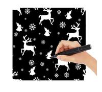 DIY Coloring Blanket, 50x60 Inch Creative Art Custom Dyed Fabric Blanket, Elk Snowflake Pattern Design, Washable Decor Christmas, Color Your Own Fuzzy Velvet Washable, Gift For Craft Lovers Children T