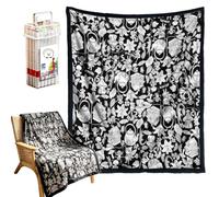 DIY Coloring Blanket, Art Bed Throw Set, 24 Marker Drawing Kit with Washable Surfaces, Interactive Fabric Art Blanket, Portable Creative Blankets with Modern Style, Living Room Study Use