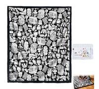 DIY Coloring Blanket,Color Sketch Blanket with 24 Markers,Washable Assorted Pattern Doodle Mat,Creative Blankets Funny Coloring Blankets Kits for Adults Art Activity Home Decoration (#E)