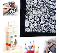DIY Coloring Blanket, Color Your Own Blanket 50" x 60", Creative Personalized Throw No Fading Design with 24PC Markers, Birthday, Holiday or Special Occasion Gift (Mushroom)
