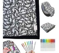 DIY Coloring Blanket,Color Your Own Blanket,Coloring Blankets for Adults,50" X 60" Fuzzy Velvet Washable Blankets,Home Decor for Holiday Arts Crafts Activity Party (Dinosaur)