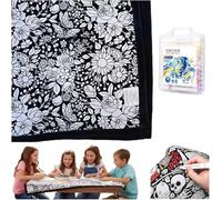 DIY Coloring Blanket - Color Your Own Blankets, With Marker Pen, Creative Personalized Drawing Art Project, Soft Cozy Washable Coloring, Cozy Home Decor for Bedroom (Flower)