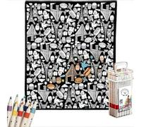 DIY Coloring Blanket, Coloring Blanket with Markers, Color Blankets for Adults, Creative Art Blankets, Holiday Decorations for Halloween Decor/Christmas Decor with 24Pcs Colored Pens