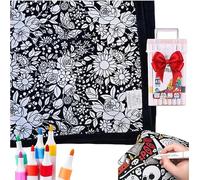 DIY Coloring Blanket, Coloring Blanket with Markers, Color Blankets for Adults, Creative Art Blankets, Holiday Decorations for Halloween Decor/Christmas Decor with 24Pcs Colored Pens