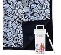 Diy Coloring Blanket, Coloring Blankets For Adults, Paint Your Own Blanket With 24-Color Brushes, Soft And Comfortable Plush Painting Blankets Bedroom Decoration For Sofa Patio Reading Nook