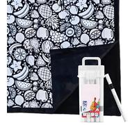 Diy Coloring Blanket, Coloring Blankets For Adults, Paint Your Own Blanket With 24-Color Brushes, Soft And Comfortable Plush Painting Blankets Bedroom Decoration For Sofa Patio Reading Nook