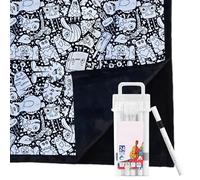 Diy Coloring Blanket, Coloring Blankets For Adults, Paint Your Own Blanket With 24-Color Brushes, Soft And Comfortable Plush Painting Blankets Bedroom Decoration For Sofa Patio Reading Nook