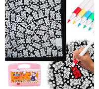 DIY Coloring Blanket,Coloring Blankets with Makers for Adults,Color Your Own Blankets,Creative Personalized Drawing Art Project,Soft Cozy Fuzzy Velvet Drawing Throw Bedroom Decor 50x60Inch (Bear)