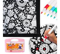 DIY Coloring Blanket,Coloring Blankets with Makers for Adults,Color Your Own Blankets,Creative Personalized Drawing Art Project,Soft Cozy Fuzzy Velvet Drawing Throw Bedroom Decor 50x60Inch (Rainbow)