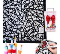 DIY Coloring Blanket, colouring blanket for adults, Color Your Own Sherpa Fleece Throw 50×60 Inch, Cozy Kids Bedroom Sofa Décor, Creative Personalized Cozy Home Gift, with 12 Colored Markers (S)