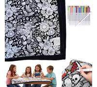 DIY Coloring Blanket - Custom-Dyed Fabric Blanket with Washable Markers, Soft Cozy Fuzzy Felt Velvet for Personalized Bedroom Decor