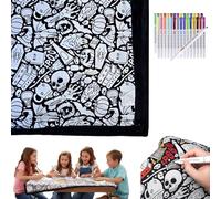 DIY Coloring Blanket - Custom-Dyed Fabric Blanket with Washable Markers, Soft Cozy Fuzzy Felt Velvet for Personalized Bedroom Decor