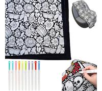 DIY Coloring Blanket, DIY Coloring Blanket with Watercolor Pencils, Kids Sherpa Fleece Throw, Color Your Own Blankets, Personalized Cozy Home Decor for Bedroom (#A)