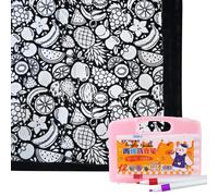 DIY Coloring Blanket with 12 Makers, 50x60 Inch Creative Personalized Art Project, Color Your Own Blankets, Fuzzy Velvet Washable Coloring Blanket, Soft Cozy Fleece Drawing Throw Bedroom Decor (10)