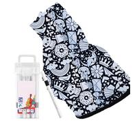 DIY Coloring Blanket With 24 Color Brushes Black White Coloring Blankets For Adults 152x127x1cm Color Your Own Blankets Personalized Drawing Art Project Drawing Throw Bedroom Support Signature