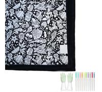 DIY Coloring Blanket with Makers, 50x60 Inch Creative Art Custom Dyed Fabric Blanket with Colored Pens Personalized Cozy Home Decor, Color Your Own Fuzzy Velvet Washable