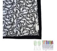 DIY Coloring Blanket with Makers, 50x60 Inch Creative Art Custom Dyed Fabric Blanket with Colored Pens Personalized Cozy Home Decor, Color Your Own Fuzzy Velvet Washable