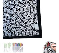 DIY Coloring Blanket with Makers, 50x60 Inch Creative Art Custom Dyed Fabric Blanket with Colored Pens Personalized Cozy Home Decor, Color Your Own Fuzzy Velvet Washable