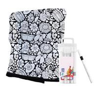 DIY Coloring Blanket With Markers -152x127x1cm, Color Your Own Blanket, Washable Coloring Blankets Kit, Creative Personalized Throw,Soft Fleece Drawing Throw Bedroom Decor