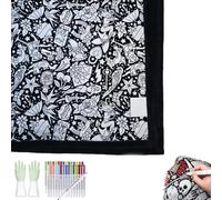 DIY Coloring Blanket with Markers, 50"x60" Fuzzy Velvet Washable Coloring Blanket for Adults & Kids, Soft Cozy Throw for Family Activity, Arts & Crafts Bedroom Decor & Creative Gift Idea(#h)