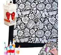 DIY Coloring Blanket with Markers - Color Your Own Blanket, Washable Coloring Blankets Kit for Adults, Creative Personalized Throw (Highland Cow)